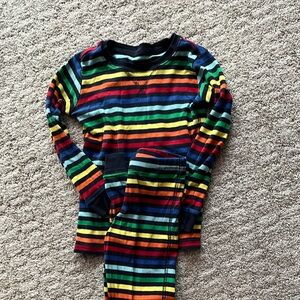 Primary Kids Rainbow Striped Pajama Set Unisex sz 4-5